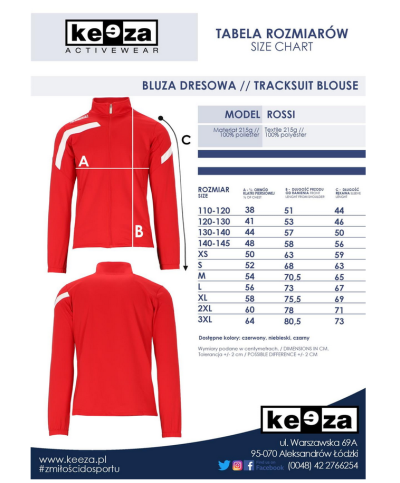 Rozpinana Bluza Treningowa KEEZA Rossi Elite | #SpeedDry