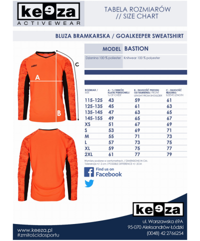 Bluza Bramkarska KEEZA Bastion Zielona | Z Ochraniaczami